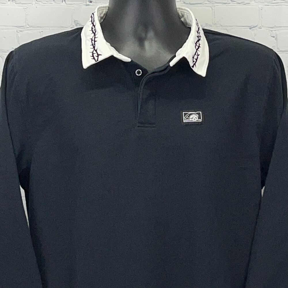 Lurking Class Rugby Polo Shirt L Large Black Barbed Wire Thorns Sketchy Tank